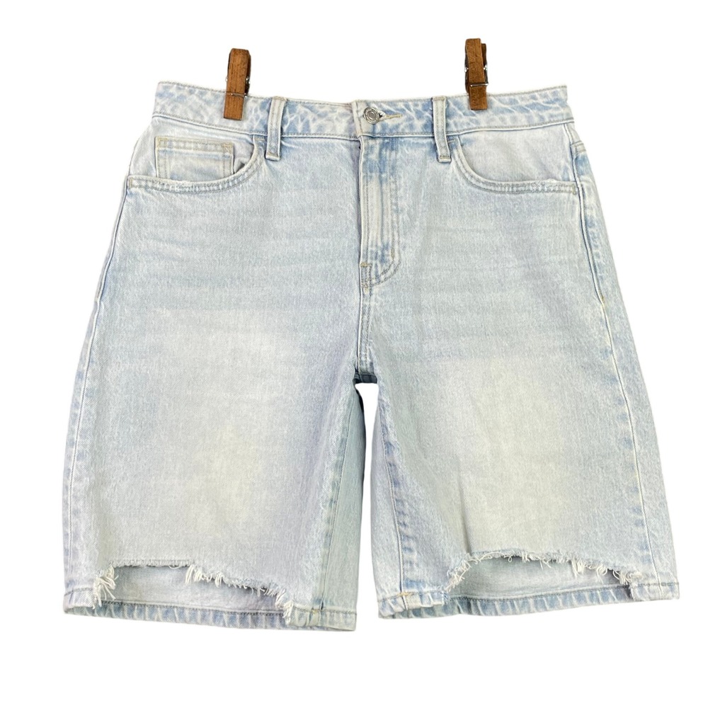 Flying Monkey Jort Shorts Womens 28 Light Blue Denim Raw Hem High Rise BY4769